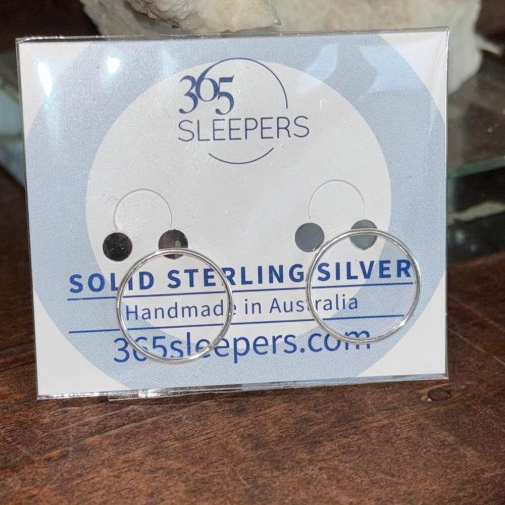 365 Sleepers solid sterling silver hoops for body piercings.